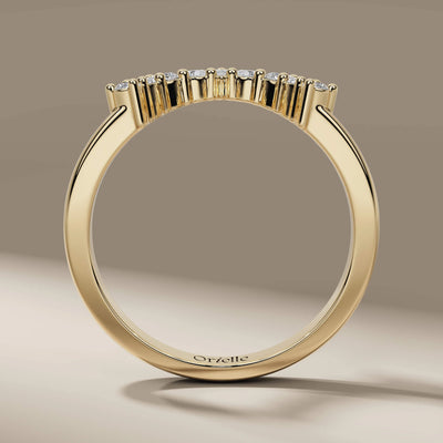designer curved marquise and pear diamond wedding band
