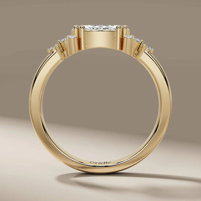 handmade ring with unique art deco marquise diamond style
