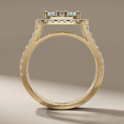 handmade round diamond ring with split shank detail
