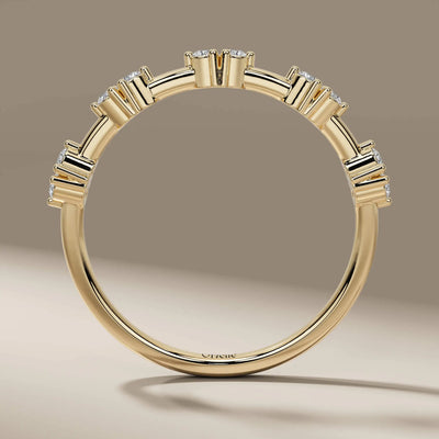 designer wedding band with double stone round diamond detailing
